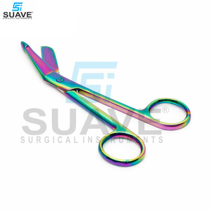 Ciseaux à bandage chirurgical à lame tranchante multicolore en acier inoxydable de 5.5 pouces par SUAVE SURGICAL INSTRUMENTS - Product Image 3