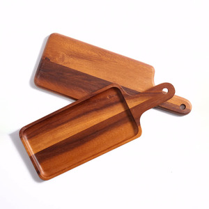Más vendidos, otros tableros para servir la cena, bandeja de plato de fruta de madera, platos de comida de madera natural hechos a mano con asa - Product Image 4