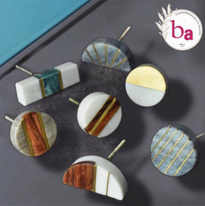 Boutons de tiroir d'armoire en céramique de luxe européen et poignée en verre de cristal à pois pour armoire commode chambre ou cuisine - Product Image 3