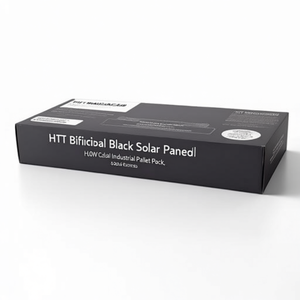 Panneau solaire bifacial noir HJT 610W demi-cellule, emballage sur palette industrielle - Product Image 2