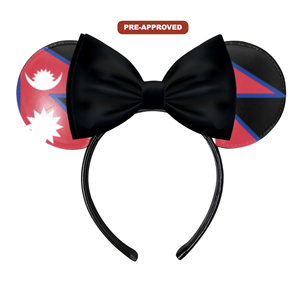 Bandeau personnalisé sur commande, concept oreilles de souris, drapeau du Népal H.E.R. Accessoires - Product Image 1