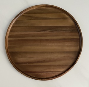 Acacia <b>Round</b> <b>Serving</b> <b>Tray</b> with Laser Engraved FSC Certified 100% - Product Image 2