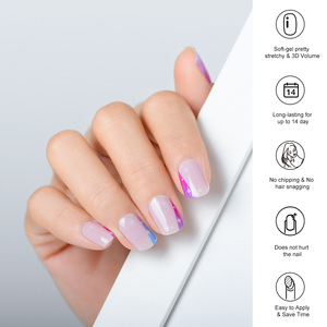 Envolturas de <span class=keywords><strong>uñas</strong></span> de gel semicuradas con purpurina Galaxy personalizadas al por mayor, 20 piezas | Lámpara UV con efecto 3D que se endurece, resistente al agua y de larga duración - Product Image 5