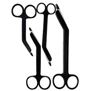 Tijeras para Vendajes Lister, Recubiertas de Fluoruro de Titanio Negro, Acero Inoxidable Premium, Instrumentos Médicos de Primeros Auxilios EMT - Product Image 1