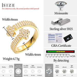 Original Sterling Hip Hop joyería fina para Hombres Nuevo estilo S925 Moissanite anillos de diamantes ocasión de boda con certificado - Product Image 5