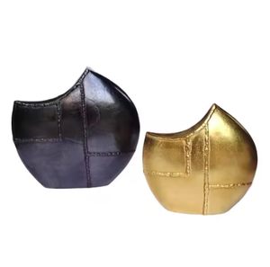 Florero moderno y maceta jarrones decorativos de metal para el hogar para la decoración de la sala de estar recién llegado conjunto de dos jarrones - Product Image 2