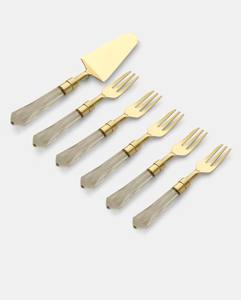 Luxury Diamond Shape Handle Serving Set Gold Finished Head Elegant Metal <b>Flatware</b> for Wedding Parties Dining and Home Decor Use - Product Image 3