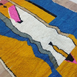 พรมเบอร์เบอร์เบอร์โมร็อกโกแท้ทำด้วยมือโดยช่างฝีมือผู้หญิงสำหรับพรมพื้นที่สวดมนต์และชุดตกแต่งบ้าน - Product Image 2