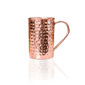 Mug en cuivre martelé avec intérieur en acier inoxydable et forme arrondie pour la table à la maison, vaisselle et service - Product Image 6