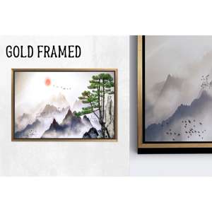 Toile imprimée : vue sur la montagne japonaise - Œuvre d'art paysagère élégante, 1P Goldframedcanvas - Product Image 1
