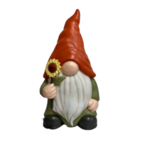 Op maat gemaakte verlichte bloemendwerfgiffiguur met warme gloed, oogstveranda-ornament, groothandel, fabrieksleverancier
