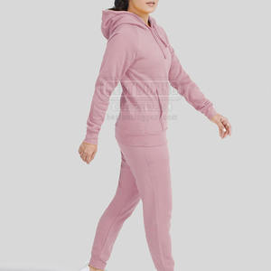 2025 100% algodón Tech Fleece mujer chándal de algodón liso chándal de dos piezas para damas ropa activa - Product Image 4
