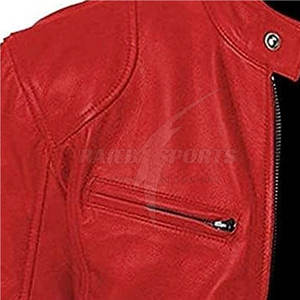 Veste en cuir de vache à fermeture éclair pour hommes de la meilleure qualité avec col montant dans toutes les tailles et couleurs placement du logo avant - Product Image 3