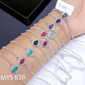 Multi Gemstone Silver <b>Fine</b> <b>Bracelet</b> 925 Sterling Silver <b>Bracelets</b> Wholesale Price Silver Jewelry - Product Image 1