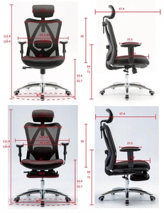 Silla de oficina ergonómica ejecutiva <span class=keywords><strong>SIHOO</strong></span> M18 negra/gris con función giratoria de malla para Boss - Product Image 4