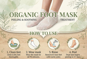 Masque pour les pieds en tissu biologique à base de plantes, marque privée, enrichi en glycérine, soin de la peau, hydratant, adoucissant, lissant, réparation des talons - Product Image 3