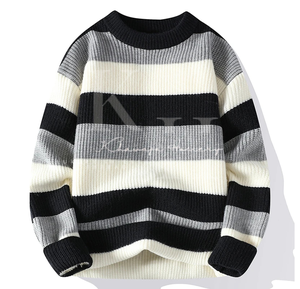 Suéteres de punto multicolor para hombre Tela transpirable Ropa de exterior de manga larga con logotipo frontal personalizable Precio - Product Image 1