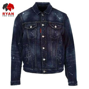 Veste en jean pour homme de qualité supérieure, personnalisation de la marque, OEM ODM, boutons sur le devant, tissu durable, veste décontractée streetwear - Product Image 4
