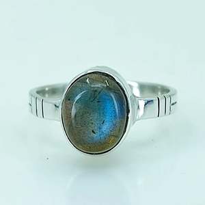 Boho Style Labradorite Oval Cut 925 Sterling Silver Handmade Ring Perfect November Birthstone Jewelry Gift for Her Birthday - Product Image 4