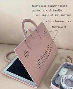 Bolso de mano para ordenador portátil de cuero PU reciclado para mujer, elegante Función de viaje de negocios antirrobo de base biológica - Product Image 4
