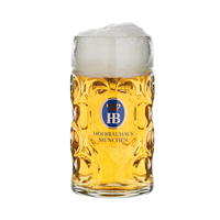 Chope à bière en verre Isarseidel 0,5 L, souvenir personnalisé de l'Oktoberfest de Hofbräuhaus Munich, fabriqué en Allemagne, classique, durable et réutilisable