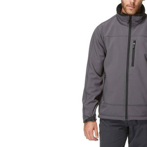 Chaqueta de invierno de concha blanda personalizada de fabricante directo para hombre cuello alto con capucha transpirable cremallera Streetwear estilo alto - Product Image 3