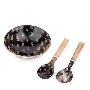 Juego de Cubiertos de Cerámica Pulida ArtisanVibe Ecológico de Alta Calidad, Diseño Clásico, Incluye Tazón para Servir, Cuchara, Vajilla para Fiestas - Product Image 1