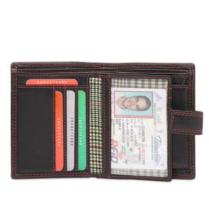 Portefeuille élégant en cuir PU pour hommes, antivol de haute qualité, nouveau design multifonctionnel avec fermeture à bouton RFID de luxe avec logo personnalisé - Product Image 2