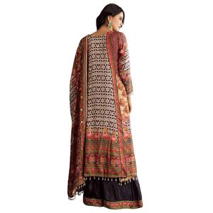 Multicolor Tabby seda impresa Kurta Palazzo traje con Dupatta mujeres al por mayor étnica OEM ropa fábrica a granel proveedor de moda - Product Image 6