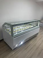 Vitrine à glaces italienne CE 304SS 24pan automatique à refroidissement par air et dégivrage de la vitre -20°C ° Vitrine Réfrigérée Congélateur pour Gelato