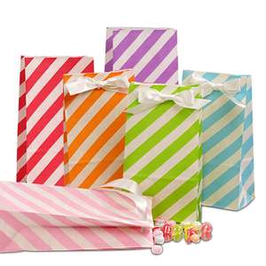Diagonal Stripe <b>Patterned</b> SOS <b>Paper</b> Bags - Product Image 1