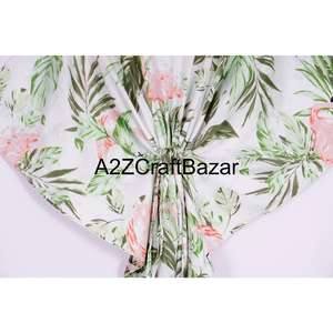 Caftán Casual de Verano al por Mayor en 100% Algodón Puro, Sexy, de Media Manga, Estilo Urbano con Estampado Geométrico Hecho a Mano para Chica - Product Image 4