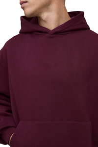 OEM solid <b>burgundy</b> <b>Hoodie</b> Custom Cotton fleece warm Winter embroidery screen printing Hoodies for Men - Product Image 2