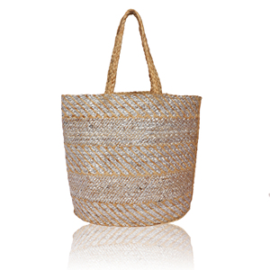 Sac fourre-tout bohème en jute pour femme avec motif floral brodé, bandoulière ouverte, idéal pour l'été, la plage et l'usage quotidien, écologique - Product Image 5
