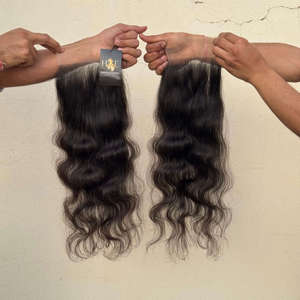 13x6 HD Swiss Lace Closure Frontal Wigs Human Hair Bundle Pre Plucked 13x4 Body Wave Hair Raw Temple Human Hair Bundle - Product Image 1