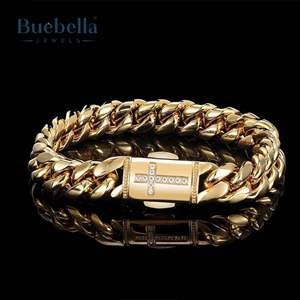 12mm Argent Sterling 925 Plaqué Or Blanc 18k Bijoux Hip Hop Miami Bracelet à Maillons Cubains Pour Hommes - Product Image 4