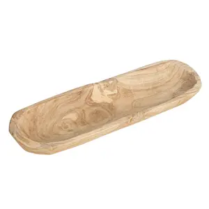 Impresionante Tazón de Masa de Madera Moderno, Tallado a Mano, Ecológico, para Entrada, Centro de Mesa Rectangular, Bandeja Decorativa para el Hogar - Product Image 5