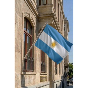 Argentina Wall-Mounted Telescopic Flagpole Set with Digital Printed Polyester Banners - Product Image 2