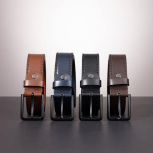 Cinturón de cuero de búfalo Premium 100% para hombre con hebilla de aleación elegante duradera construido para uso a largo plazo calidad excepcional - Product Image 1