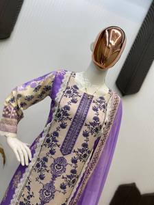 ชุดปาร์ตี้วินเทจแบบอินเดียชุดเย็บปักลาย Chinon แฟนซีพร้อมพาลาซโซ่ dupatta - Product Image 2