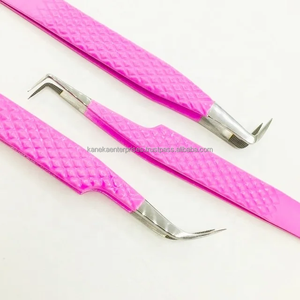 LashPlus Vente en gros Marque privée Extensions de cils volumineuses Personnalisées Pinces en acier inoxydable rose argenté antistatiques antimagnétiques - Product Image 1