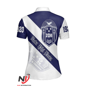 เสื้อยืดผู้ชายพิมพ์ลายโลโก้ทั้งหมดของผู้หญิงเสื้อยืดพิมพ์ลาย Elp Zeta Phi Beta - Product Image 3