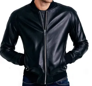 Jaket kulit Bomber personal Harga terjangkau bahan trending kualitas tinggi luar ruangan desain kustom