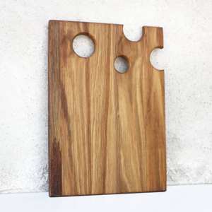 Planche à découper en bois massif, planche à découper en bois dur avec plusieurs trous pour les doigts, design minimaliste moderne pour la cuisine à domicile, restaurant - Product Image 1