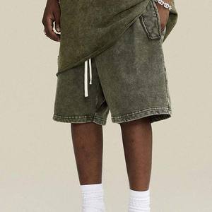 กางเกงขาสั้นสำหรับผู้ชายใส่วิ่งจ๊อกกิ้งผ้าฝ้ายสไตล์วินเทจซักด้วยกรดทรงหลวมโลโก้ตามสั่งสำหรับฤดูร้อน - Product Image 2