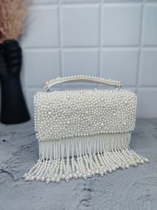 Premium Beaded Candy Pattern Fashion Evening Clutch Purse Indian Handmade Bridal Wedding Bag - Product Image 2
