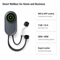 Chargeur mural pour véhicule électrique 7 kW, EVSE Wallbox, connecteur GB, 32A, WiFi, contrôle intelligent par application, usage domestique et commercial, OEM ODM