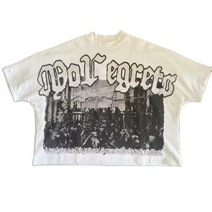 Fabricante de calidad de EE. UU. Logotipo personalizado Camiseta de manga corta recortada desgastada para mujer Estampado gráfico DTG - Product Image 1