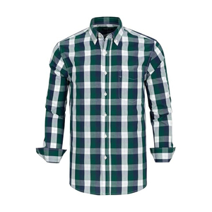 Chemise boutonnée décontractée pour hommes de qualité supérieure 100% coton flanelle manches longues coupe régulière caractéristique anti-rides - Product Image 3