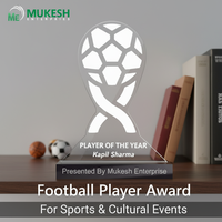 Trofeo Acrílico del Jugador del Año de Fútbol |   Premio Deportivo Grabado |   Placa de Reconocimiento Transparente y Pulida, Duradera, para Empresas